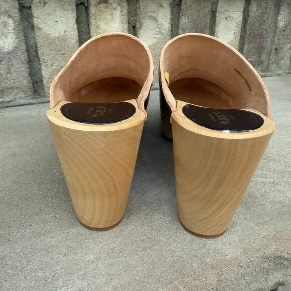 NEW SWEDISH HASBEENS SLIP IN 10 Women's Wooden Leather Clog Mule Shoe NWOB - Picture 9 of 12